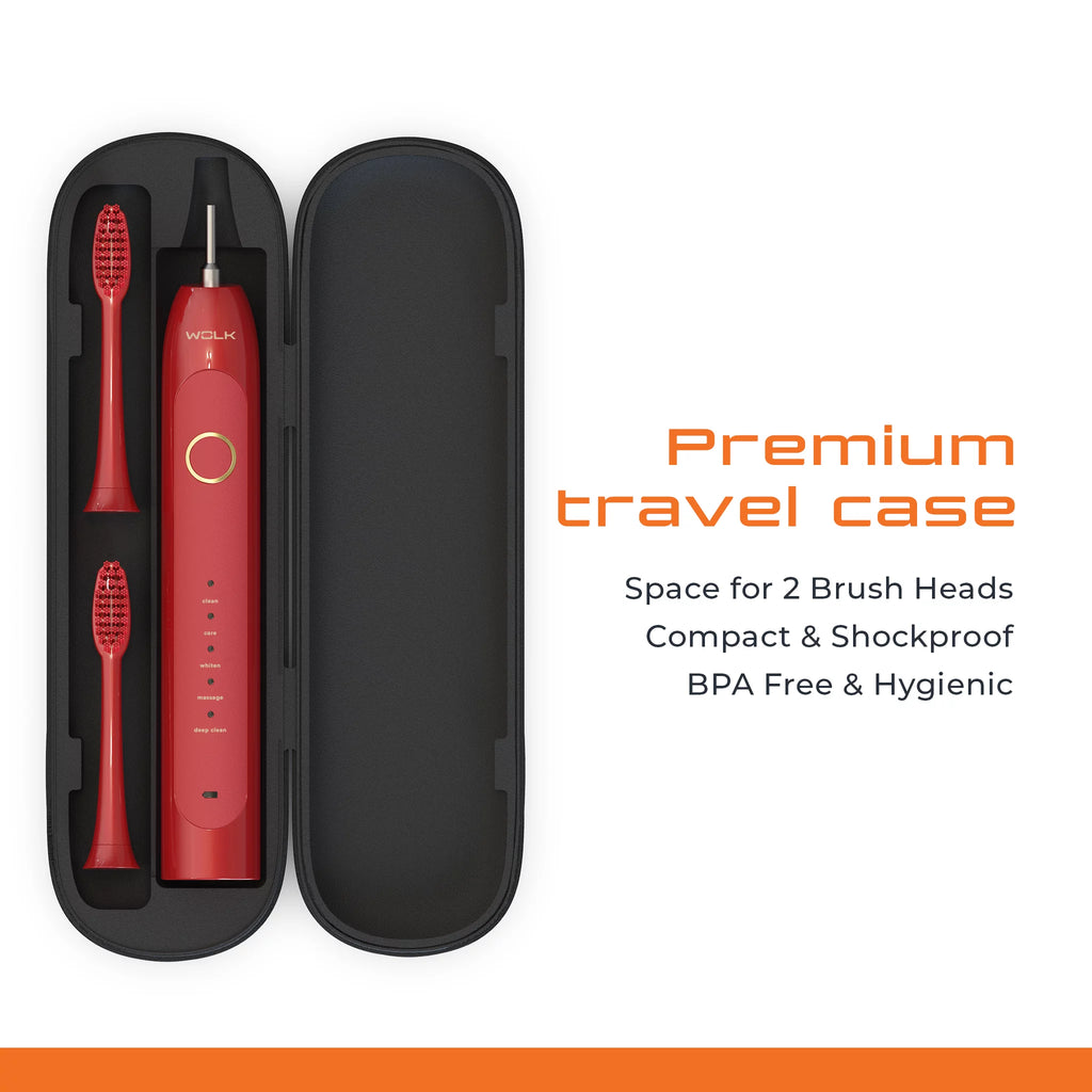 Ultra Whitening Toothbrush with Pressure Sensor, 5 Brushing Modes, 8 Brush Heads, Travel Case, Rechargeable M568599