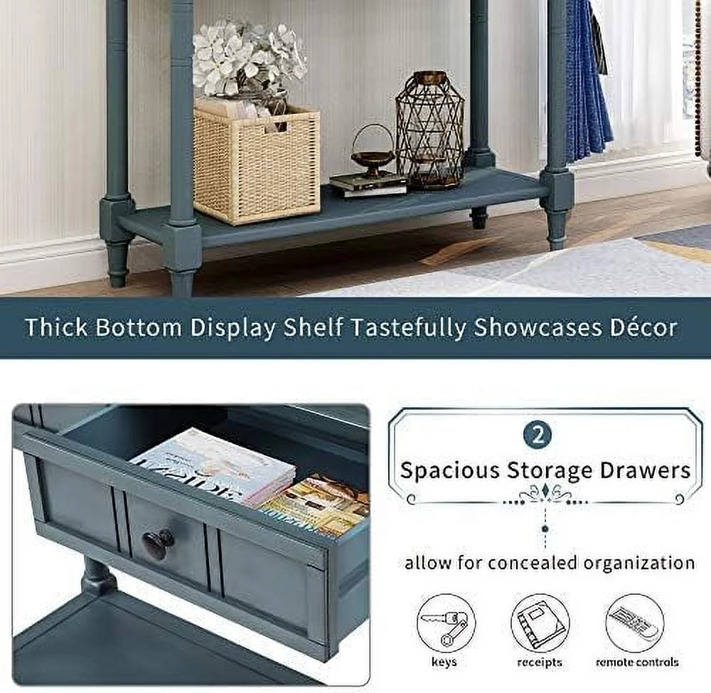 Narrow 2 Drawer Wood Console Table T8770