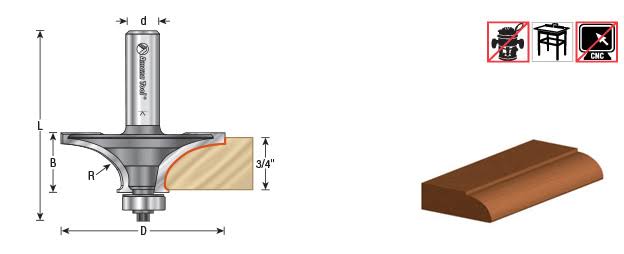 Carbide Tipped Table Edge Thumbnail Bit B6671