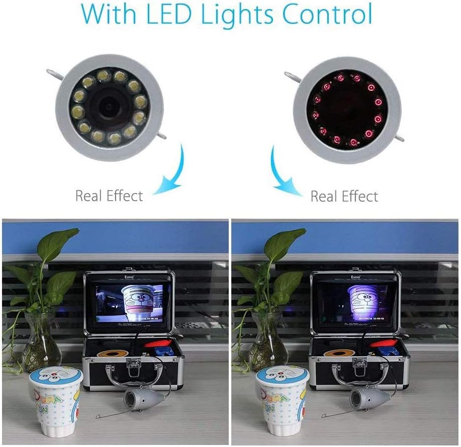 7 inch LCD Monitor 1000TVL Camera 12pcs IR LED DVR Fishing Camera I8783