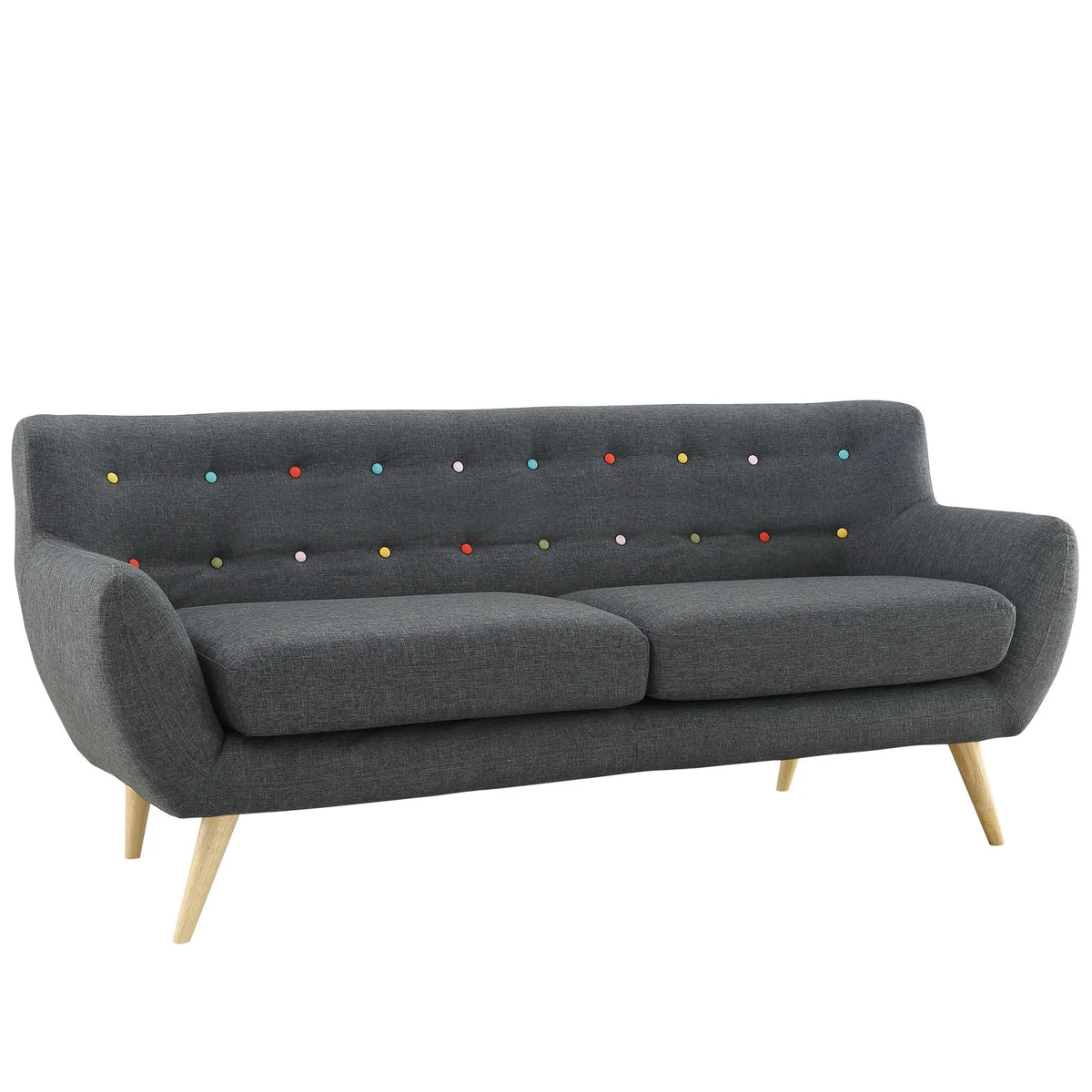 Grey Fabric Plywood Two PCS Living Room Set W389