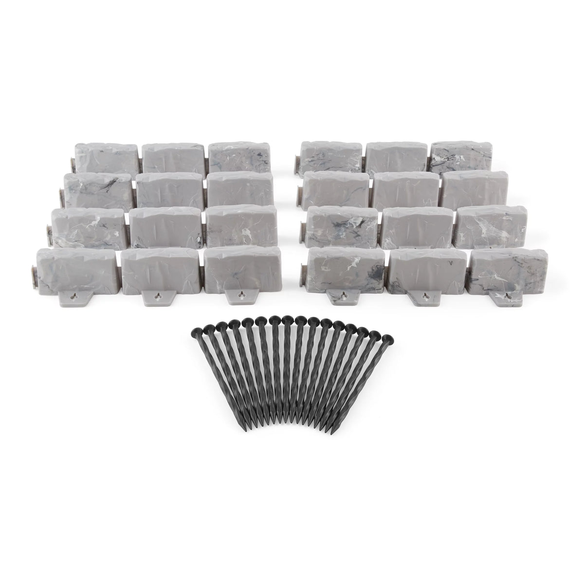 Faux Stone No-Dig Landscape Edging 10-ft. Plastic Gray Q226782