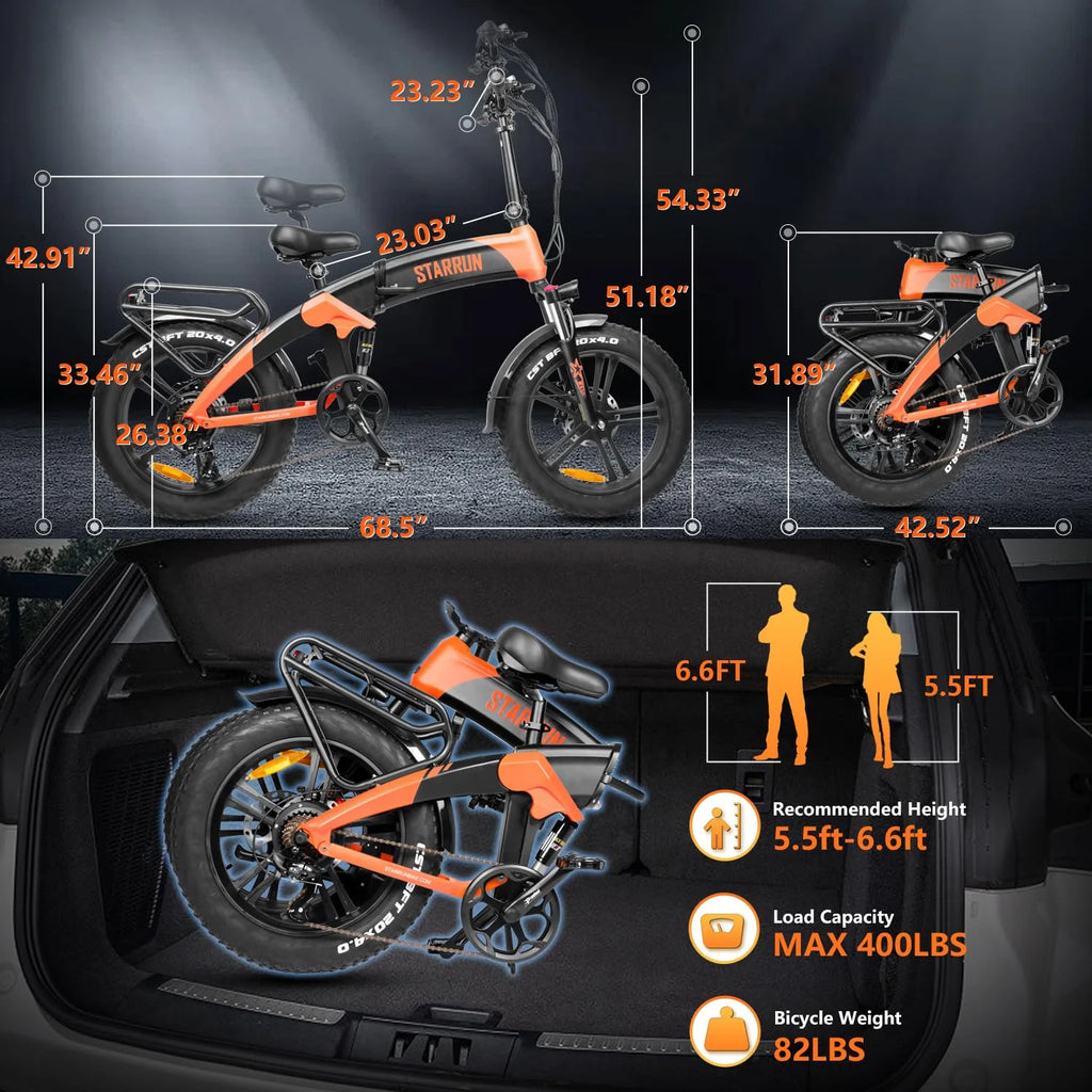 Foldable Electric Bike 52V 15AH Removable Battery Full Suspension N49332