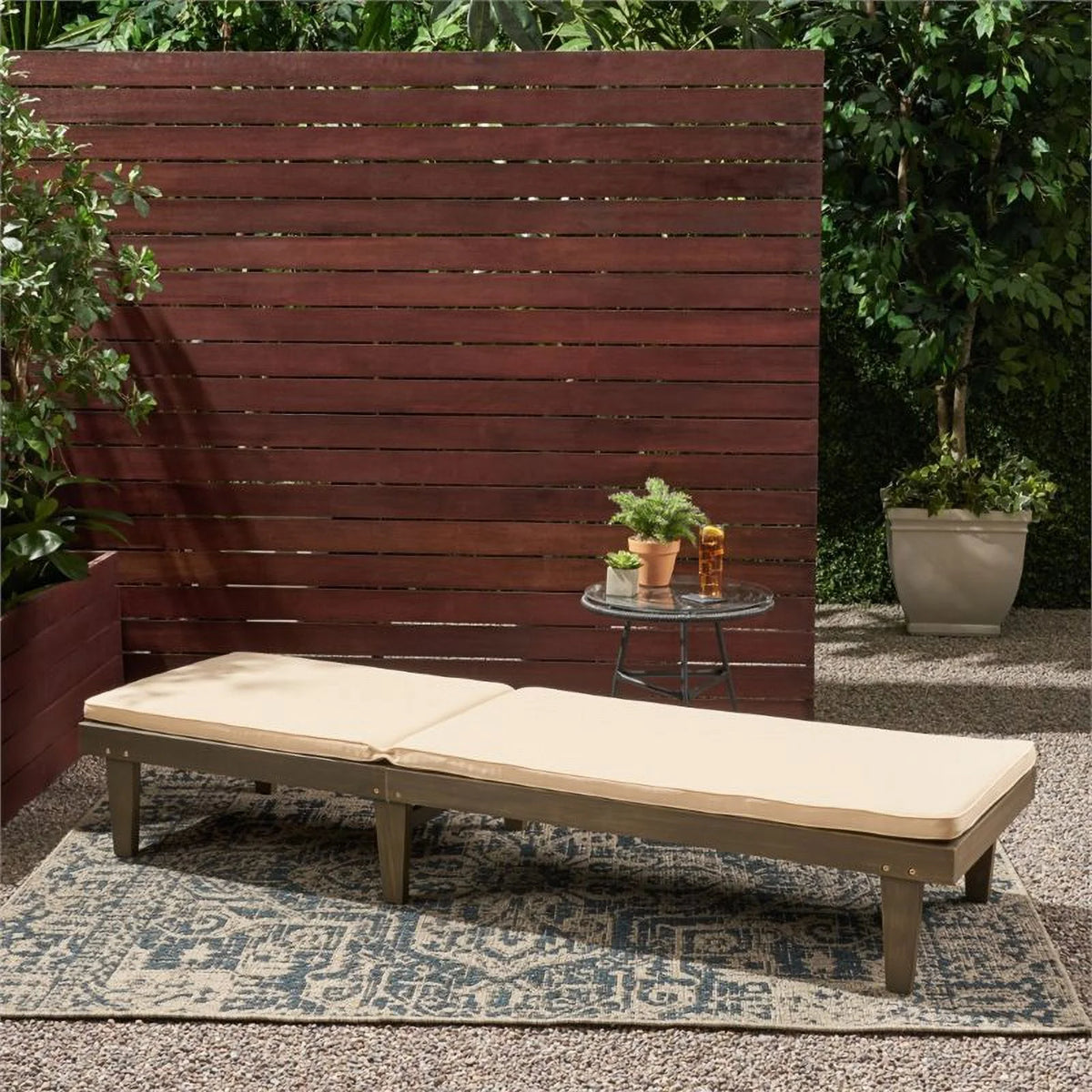 Acacia Wood Chaise Lounge S7917