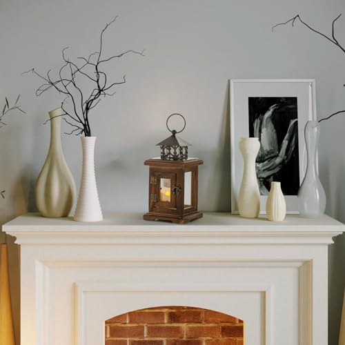Brown Wooden Candle Holder Lantern F13998