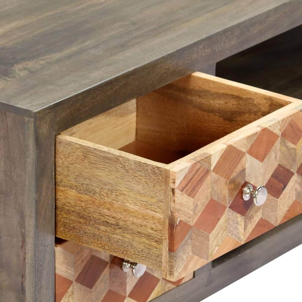 Gray TV Cabinet Solid Mango Wood J6613