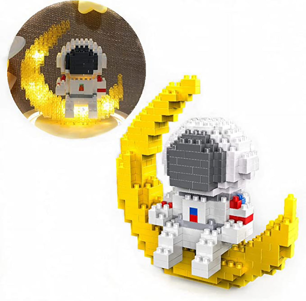 Astronaut Mini Building Sets with Led Lighting Kit, 388 PCS Micro Blocks A552306