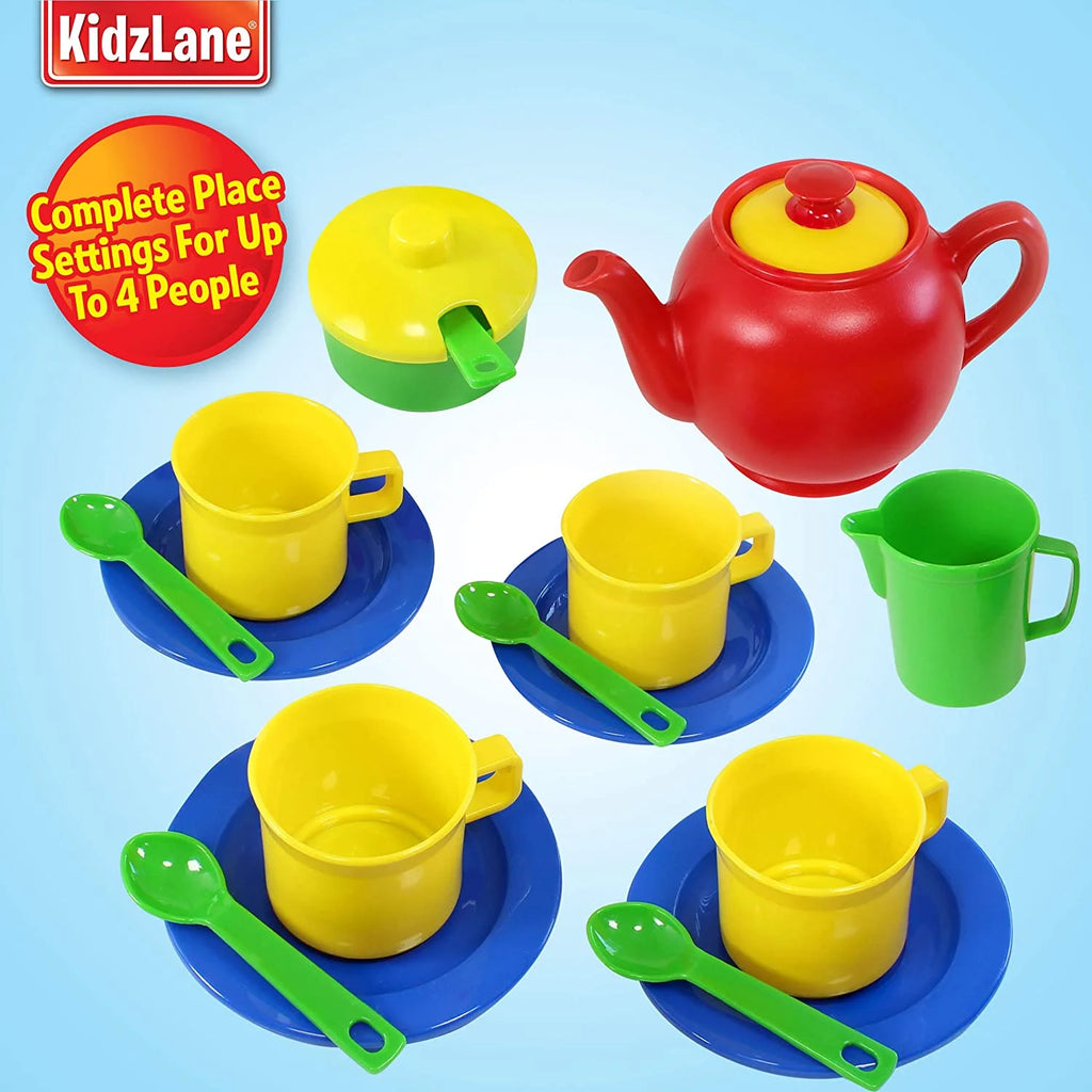15 Pc Plastic Play Tea Set Y26796