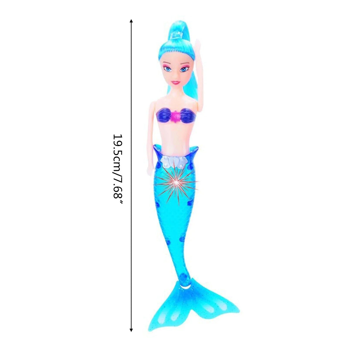 Realistic Mermaid Doll with Lighting Tail Bathtub Toy U7286