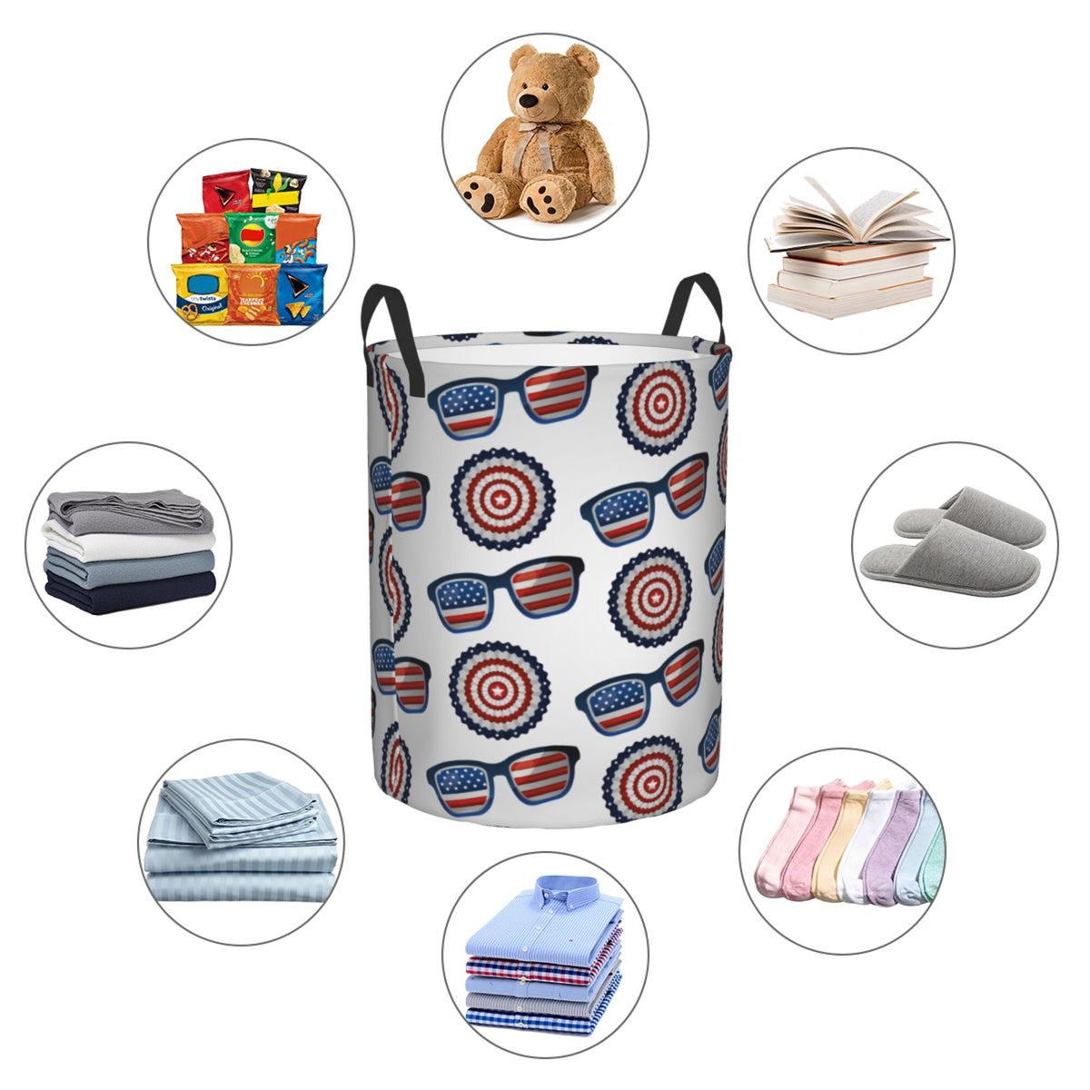 Waterproof Collapsible Laundry Basket with Handles B49832
