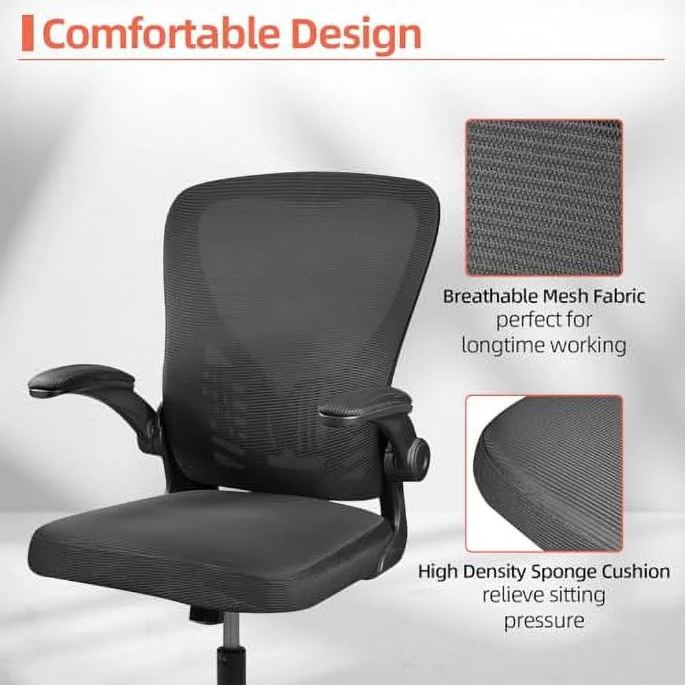 Black Ergonomic Mesh Office Chair with Wheels and Arms Z72237