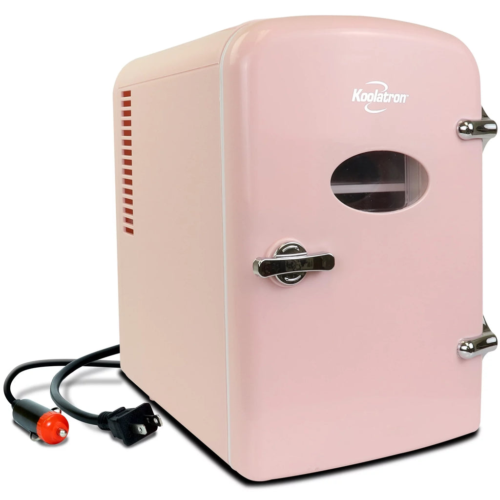 6 Can AC/DC Mini Fridge Cooler, Pink T27608
