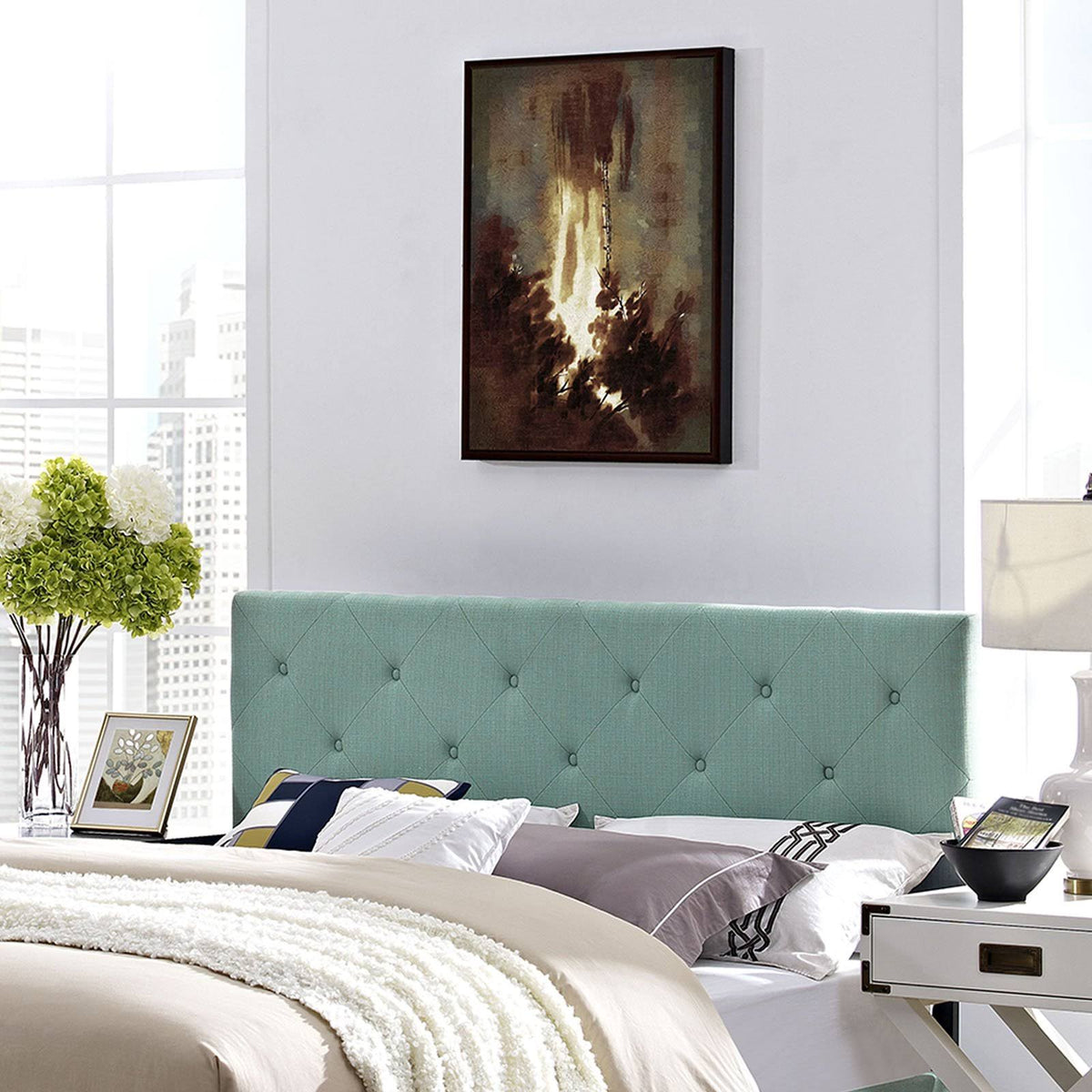 Gray Fabric Headboard, Full X11227