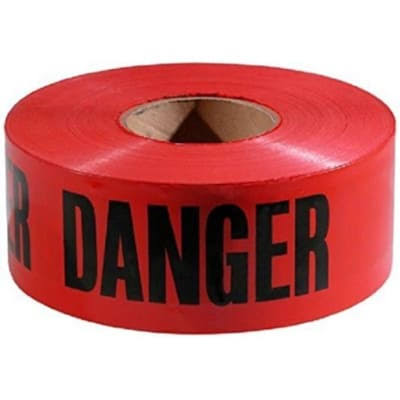 Red Danger Barricade Tape, 3 in x 1000 ft T194621