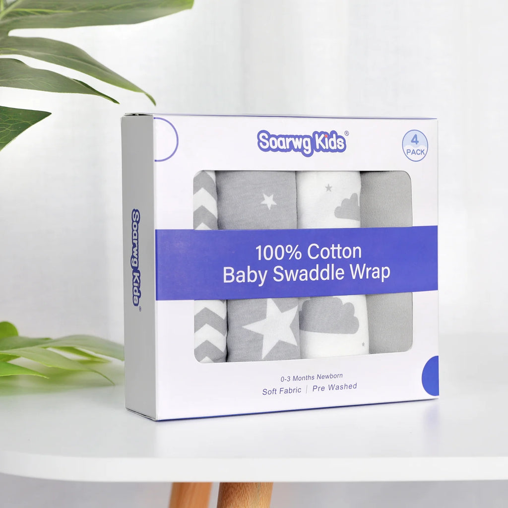 Organic Cotton Swaddle Blankets 4-Pack N416
