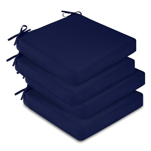 Waterproof Outdoor Chair Cushions Set of 4, 19" x 19" x 3" Non-Slip Dark Grey R213
