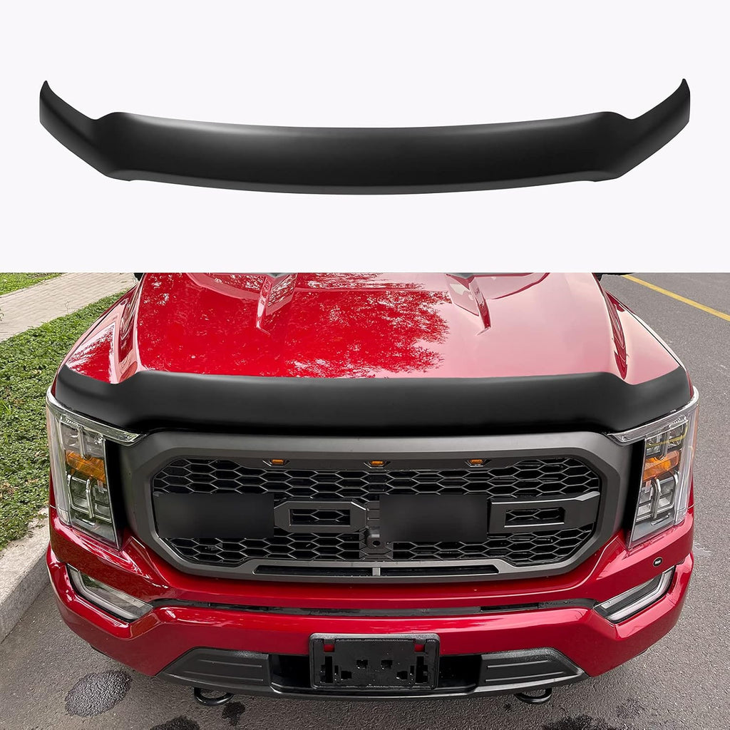 Glossy Carbon Fiber Hood Deflector for Ford F150 T190