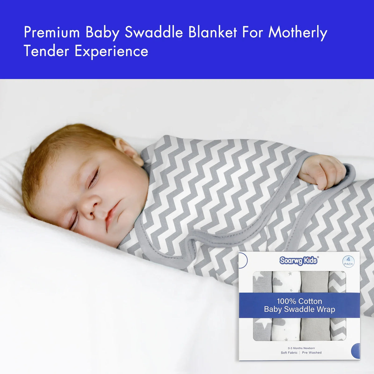 Organic Cotton Swaddle Blankets 4-Pack N416