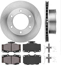 Premium 6 Lug Brake Rotors + Ceramic Brake Pads + Clips P585121
