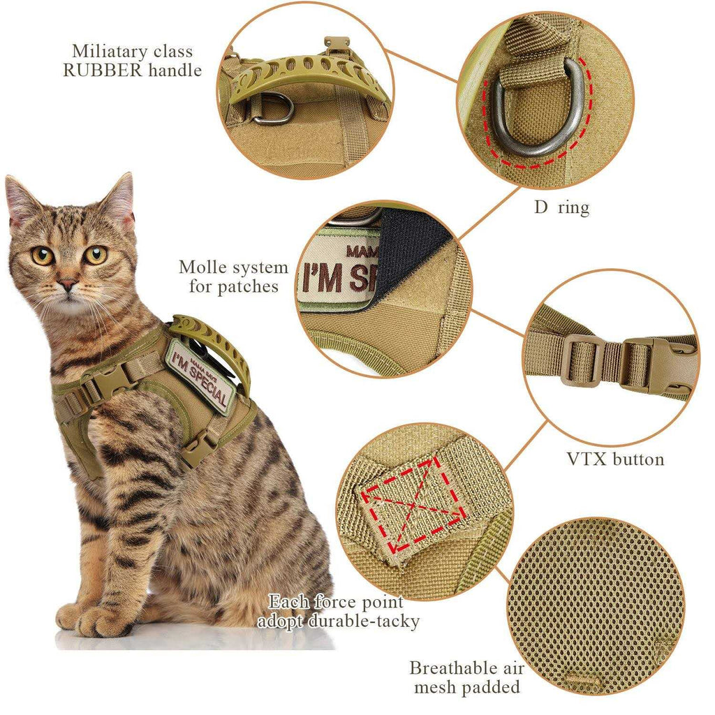 Tactical Cat Harness Soft Mesh Adjustable Pet Vest Harness I561