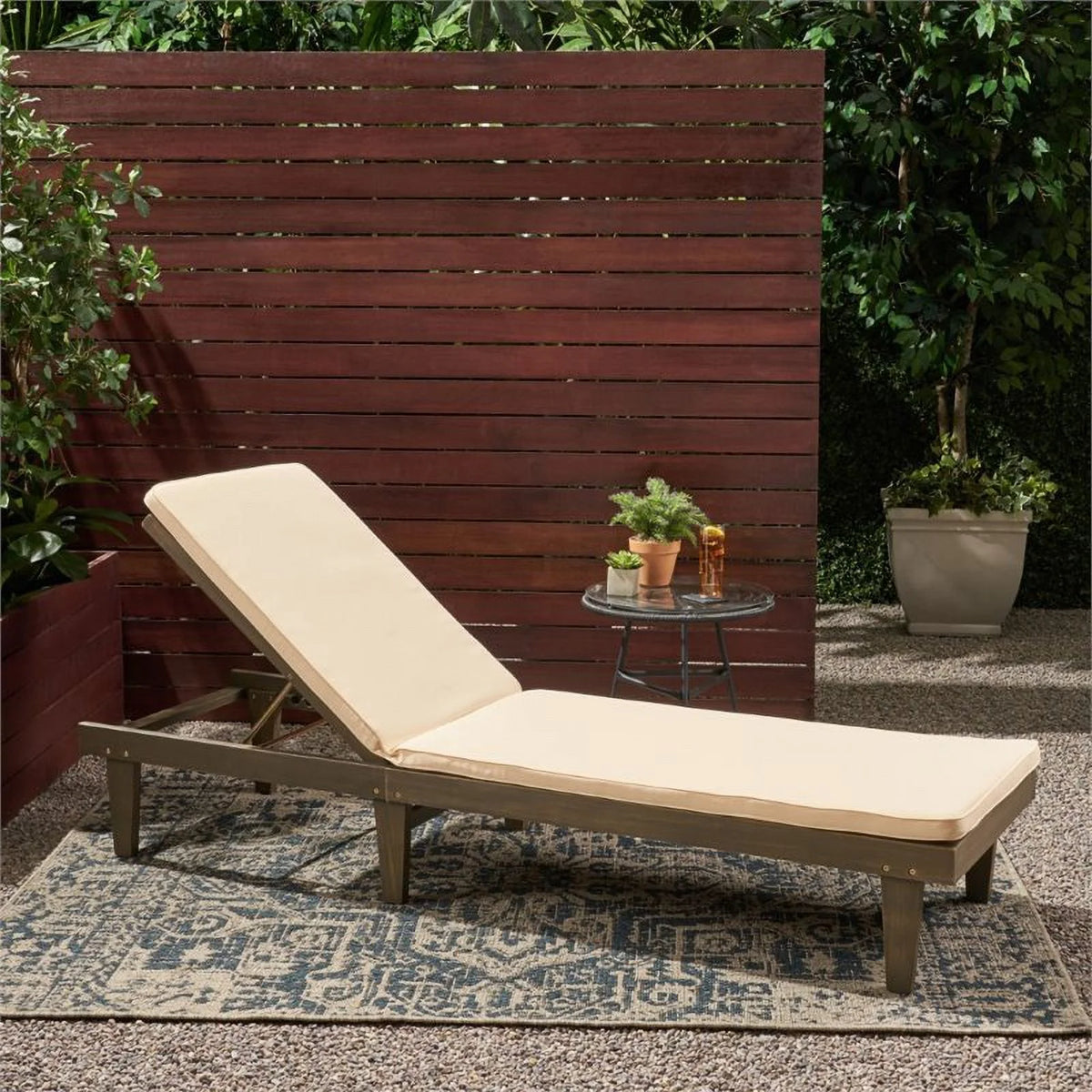Acacia Wood Chaise Lounge S7917