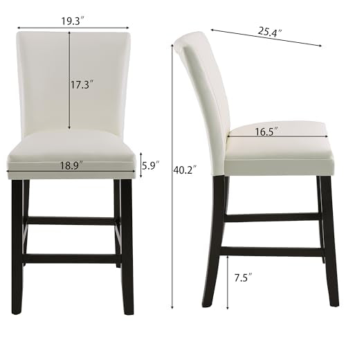 Red Faux Leather Upholstered Counter Height Bar Stool Set of 4 I728