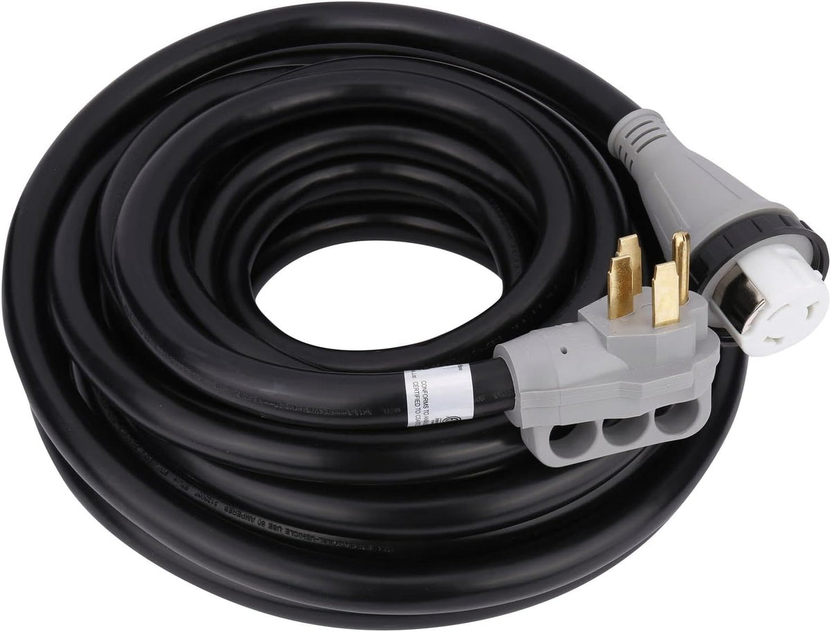 50 Amp 50 Feet RV Power Extension Cord with Molded Connector and Twist Lock F630