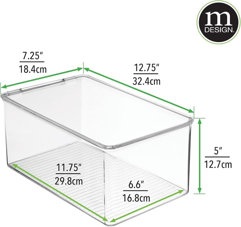 Clear Plastic Storage Box with Lid, 6 Pack V2153