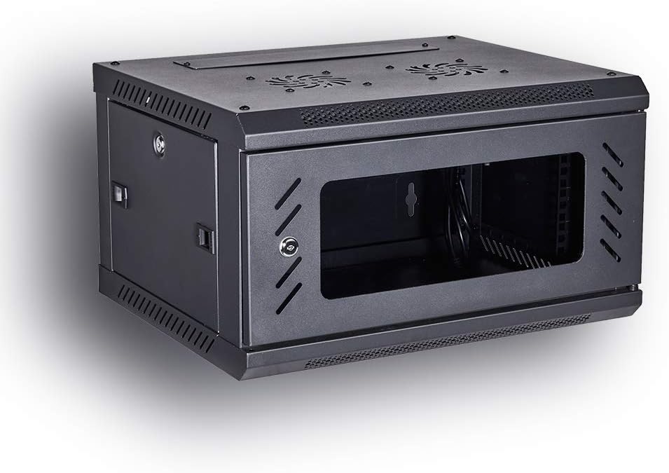 Wall Mount Rack Server Cabinet 19-Inch Network Enclosure with Locking Glass Door 16-Inches Deep O814984