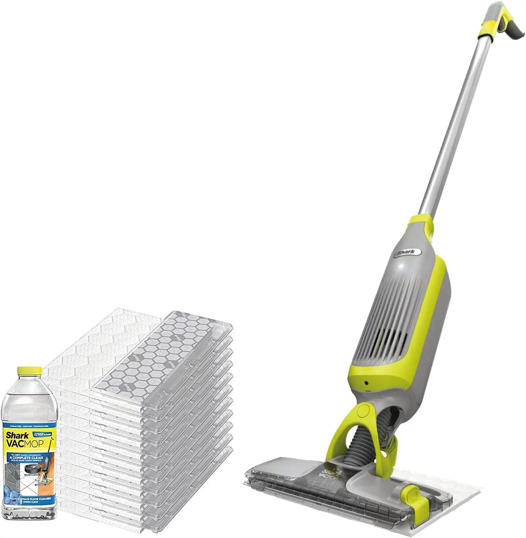 Charcoal Gray Vacuum Mop with 12 Disposable Pads & 12 oz Cleaning Solution L207602