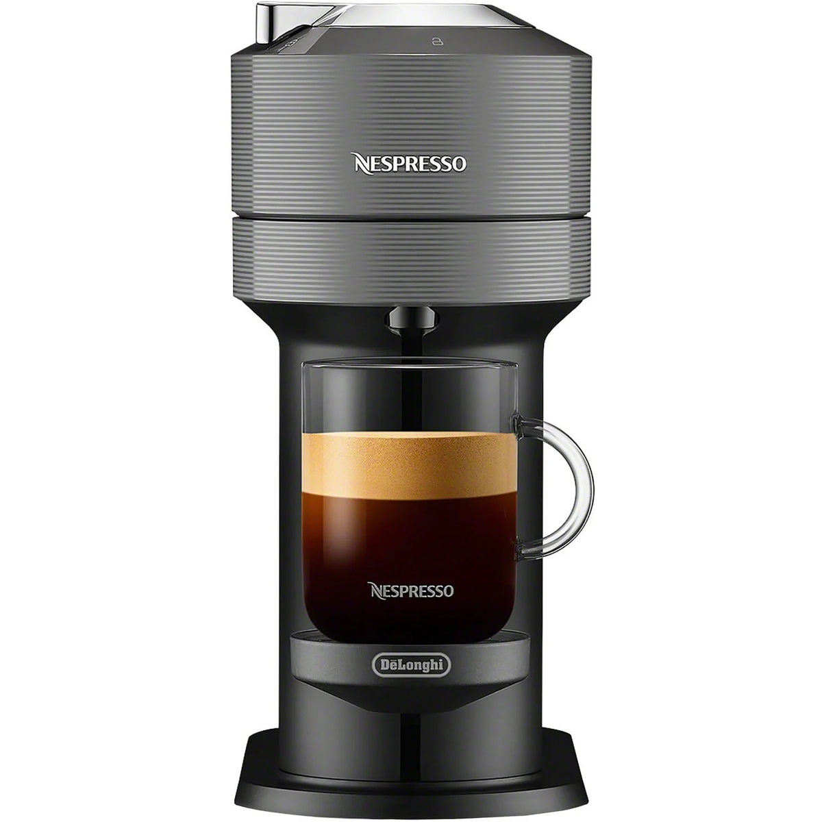 Chrome Coffee and Espresso Maker with Black Milk Frother U8527