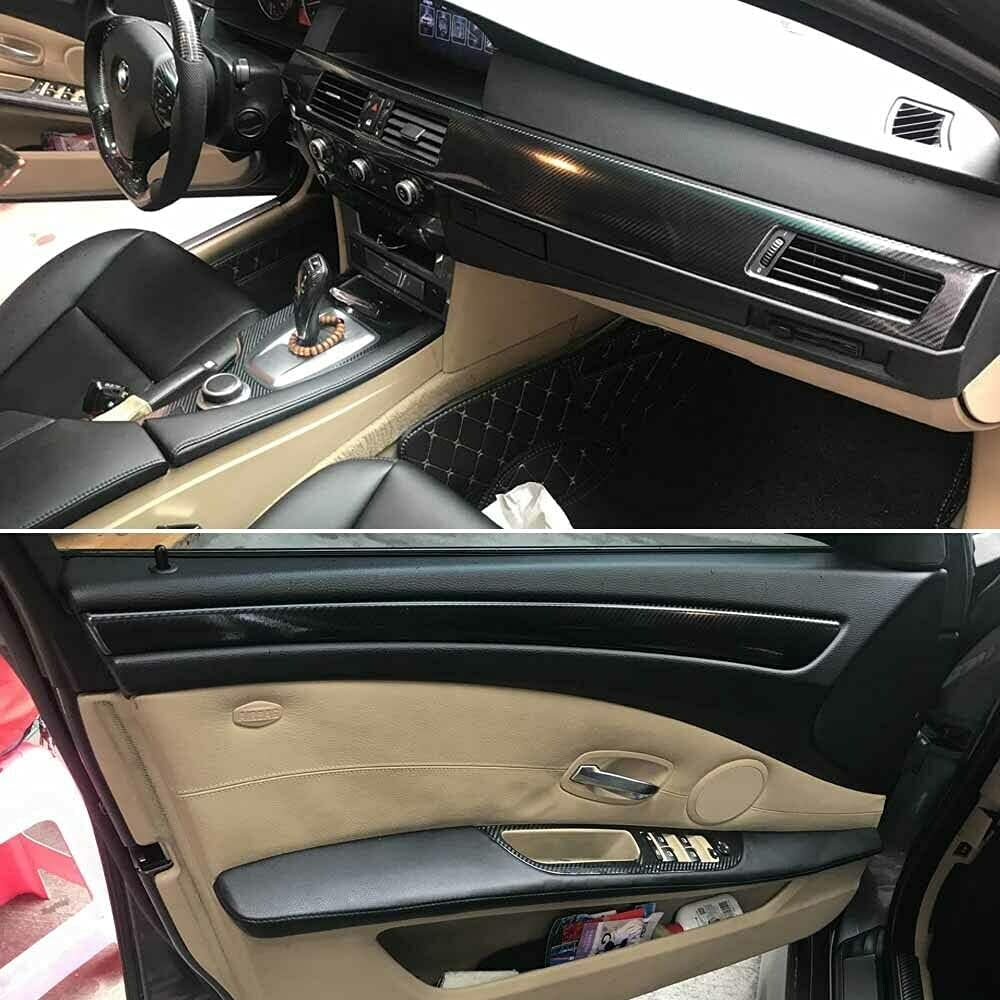 Gloss Carbon Fiber Vinyl Wrap Console Dashboard Cover V684938