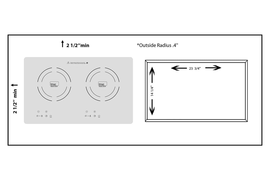 Built-in 23-inch Dual Induction Cooktop Glass-Ceramic Top T267
