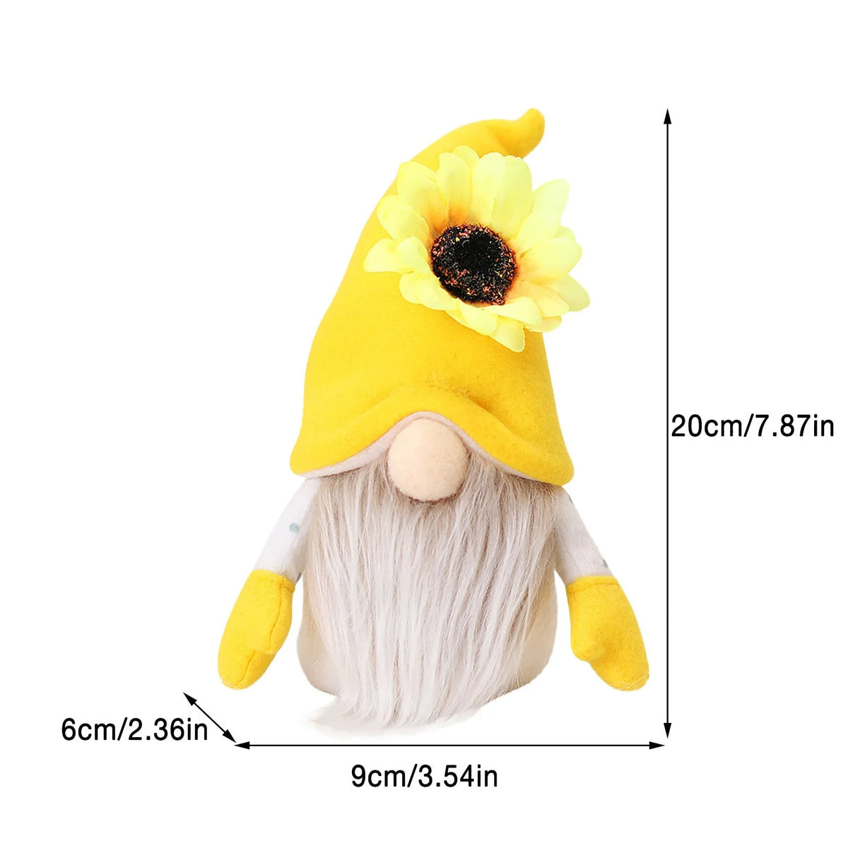 2Pc Faceless Dwarf Ornaments Rabbit Plush Doll Bee Festival Cartoon Sitting Posture Facing Sunflower H45941