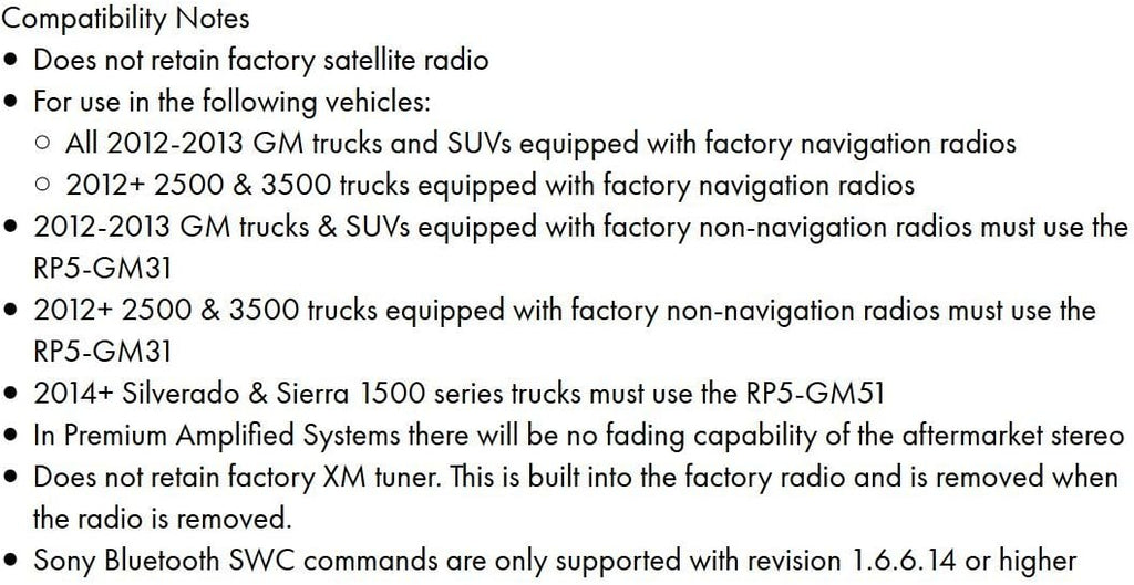 Radio Replacement Interface with Built-In OnStar Package for Select Cadillac Escalade Vehicles H47043