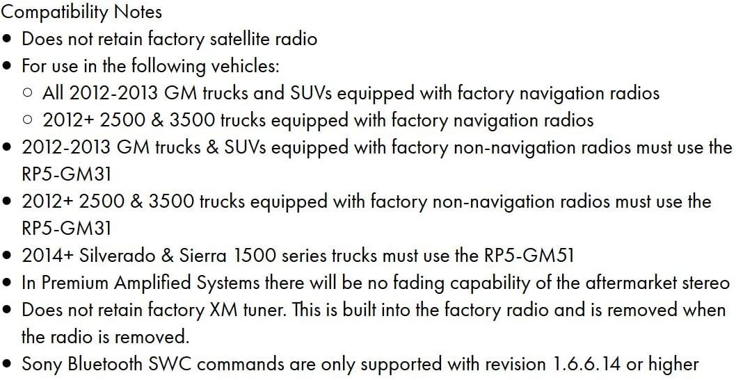 Radio Replacement Interface with Built-In OnStar Package for Select Cadillac Escalade Vehicles H47043