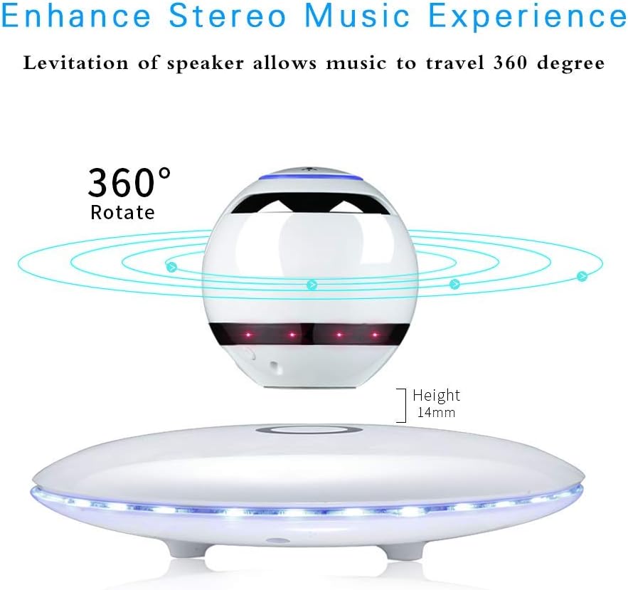 White Magnetic Levitating Bluetooth Speaker O919398