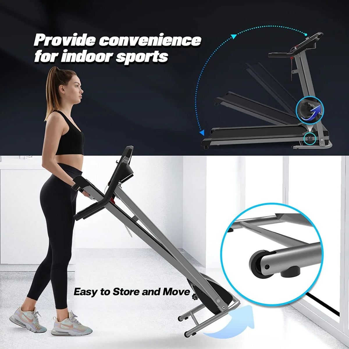Foldable Electric Treadmill with LCD Monitor S109608