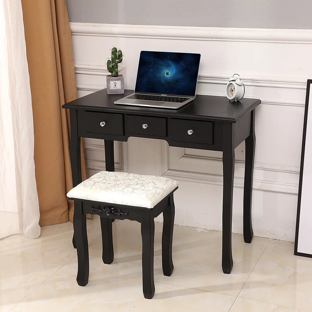 Wood Vanity Set Makeup Dressing Table Q631124