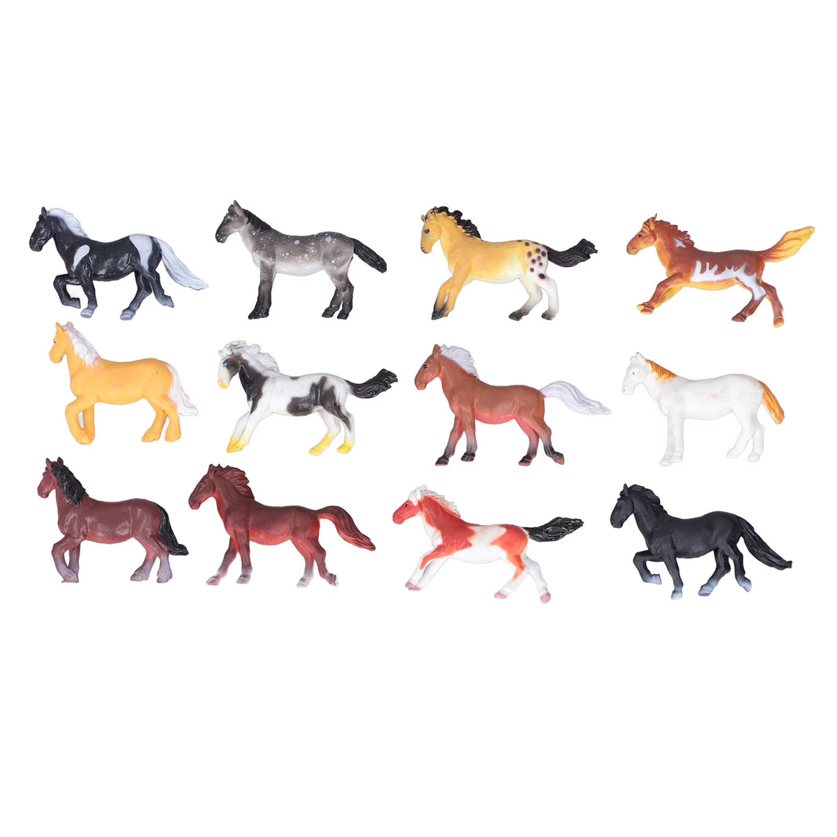 12Pcs Plastic Toy Horses Horse Figurine V84462