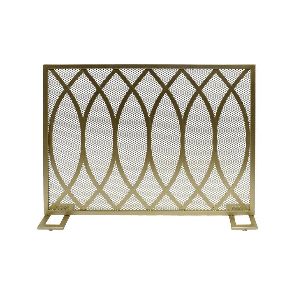 Gold Finish Iron Firescreen Y19357