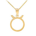 14K Gold Taurus Zodiac Pendant Necklace with 20" chain W81844