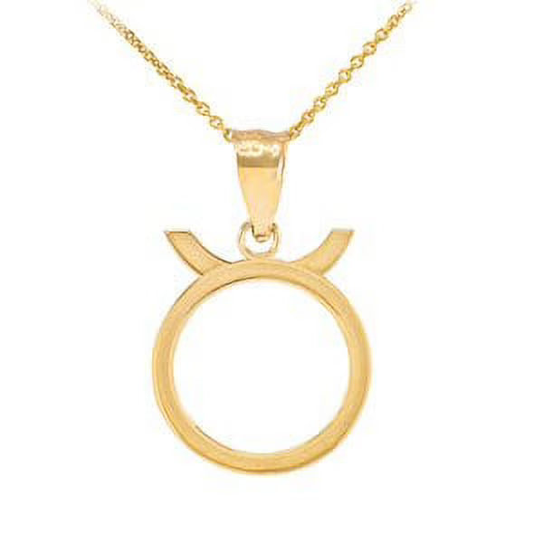 14K Gold Taurus Zodiac Pendant Necklace with 20" chain W81844