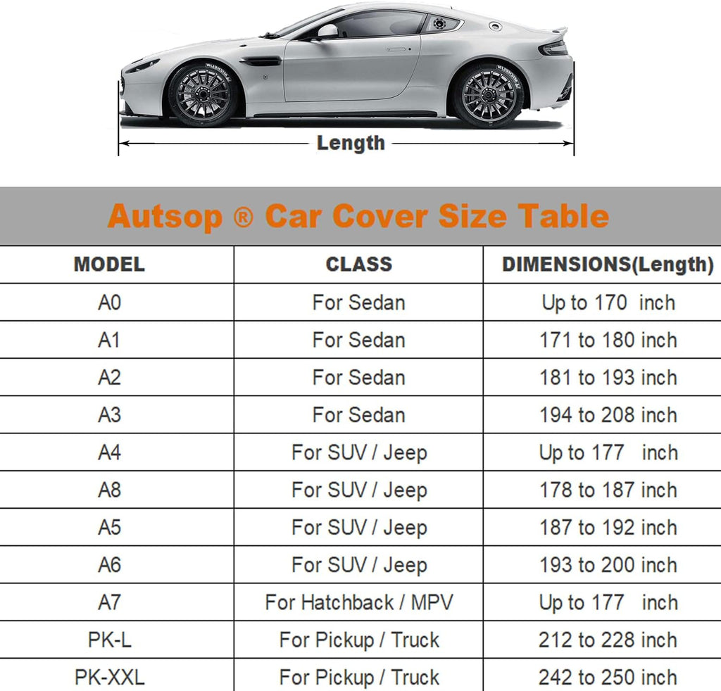 SUV Car Cover Waterproof All Weather 6 Layers with Zipper Cotton B56086