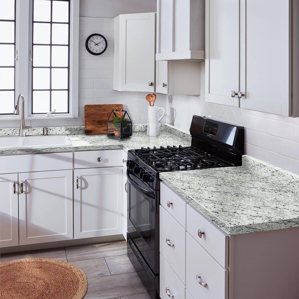 8 ft. Cream Laminate Countertop with Eased Edge W972