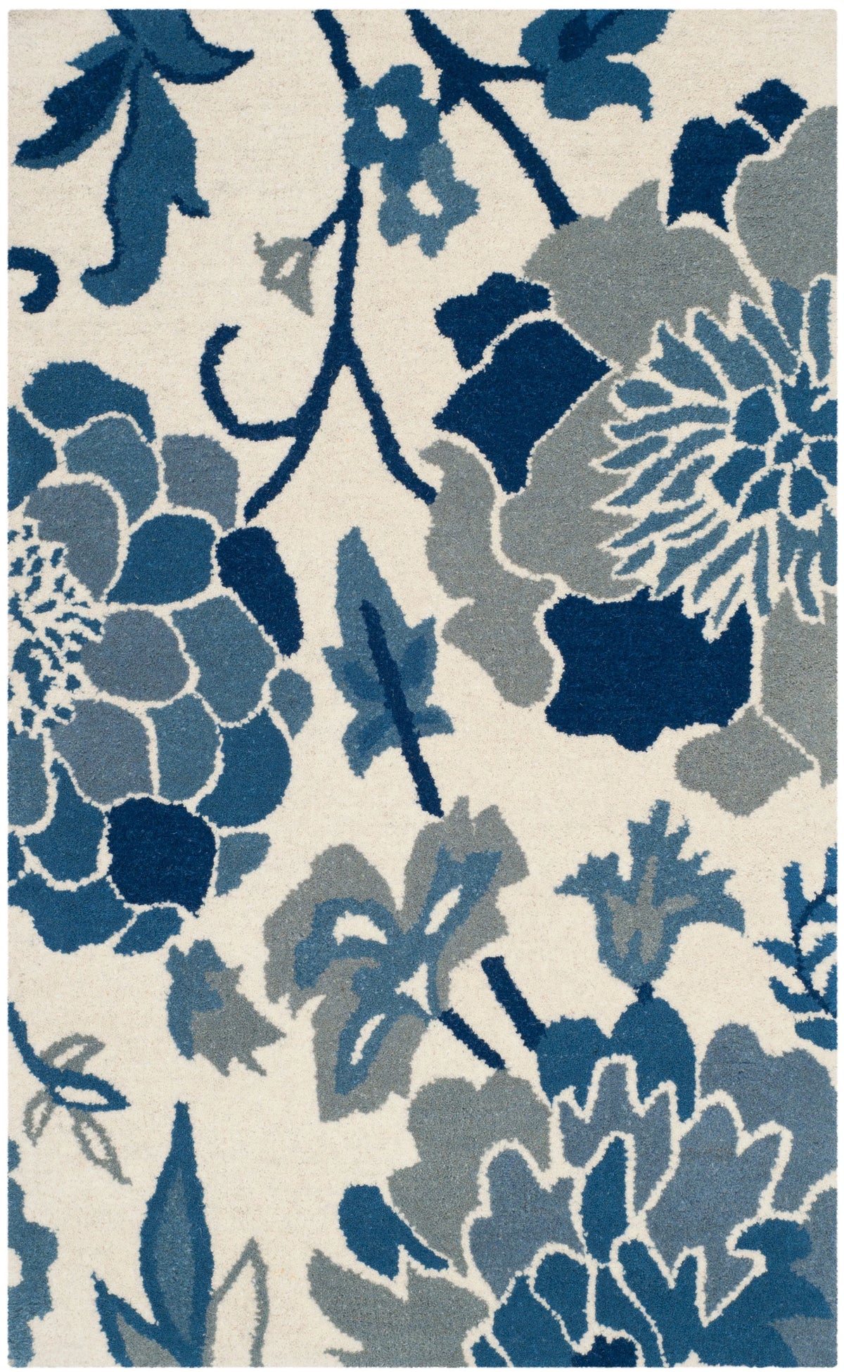 Blue Floral Area Rug 2'6" x 4'3" A7846