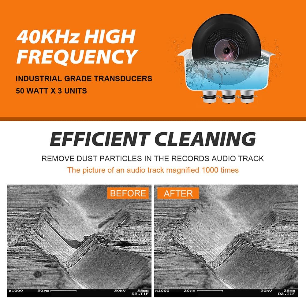 Vinyl Record Ultrasonic Cleaner with Records Bracket L941