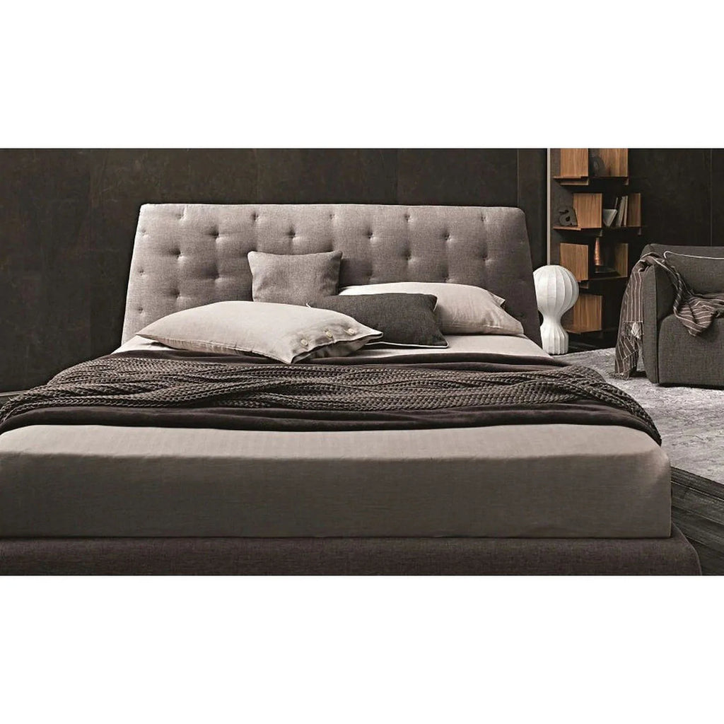 Taupe Gray Fabric Queen Size Storage Bed T1903