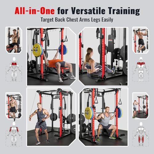 Smith Machine Power Cage with LAT Pull-Down Systems and Cable Attachment P521