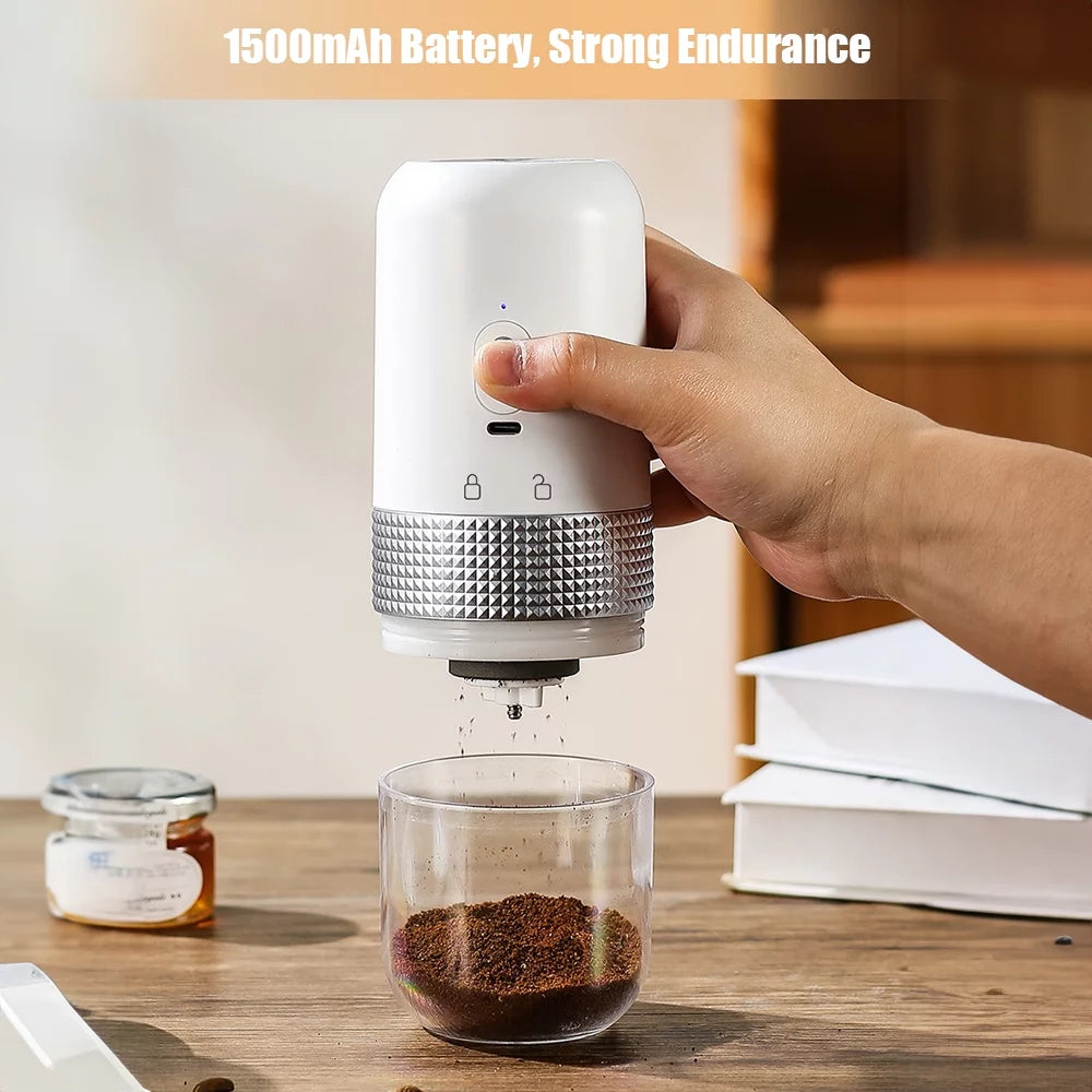 Portable Electric Burr Coffee Grinder, Ceramic Grinding Core, Adjustable, USB Rechargeable T4551